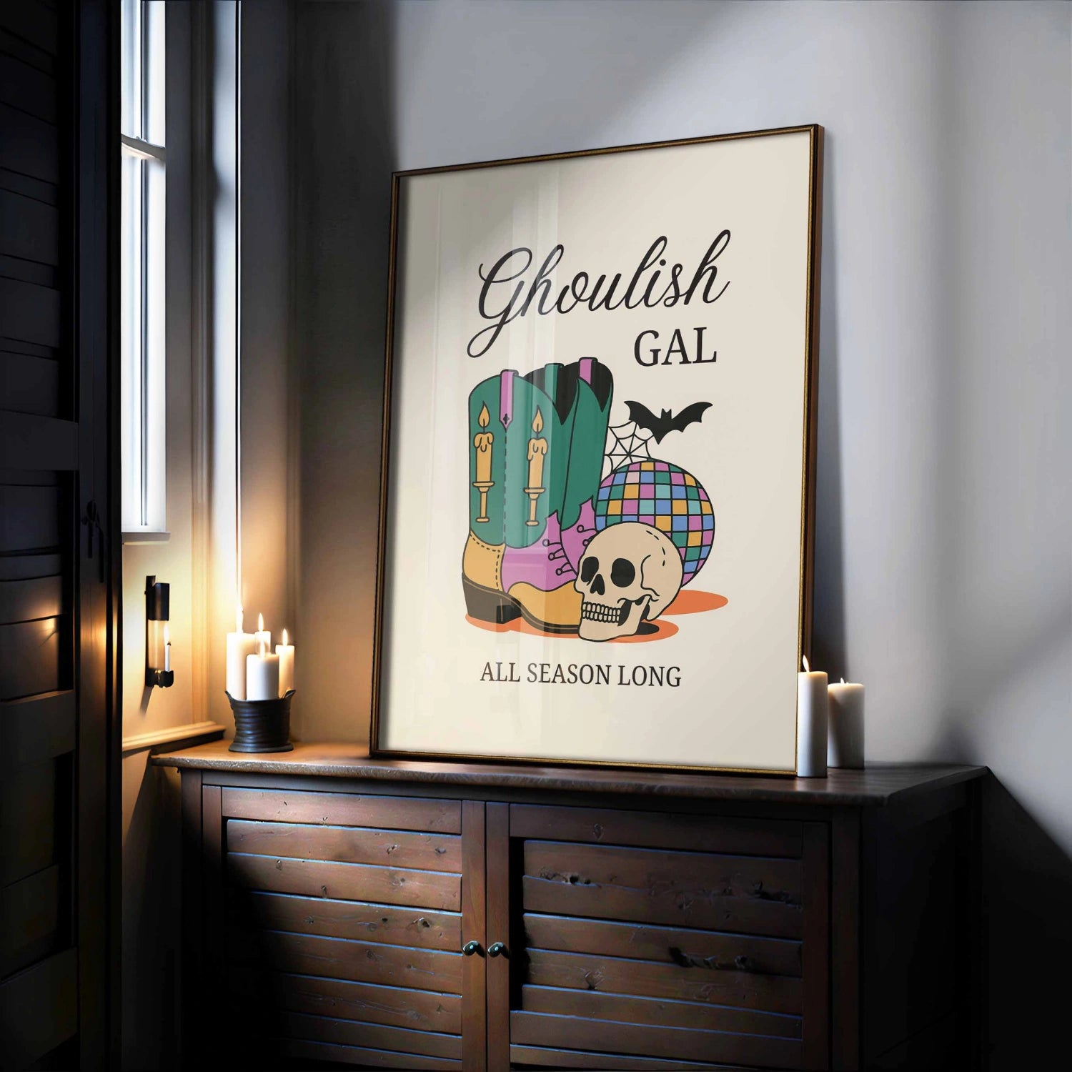 Ghoulish Gal Wall Art – Colorful Halloween