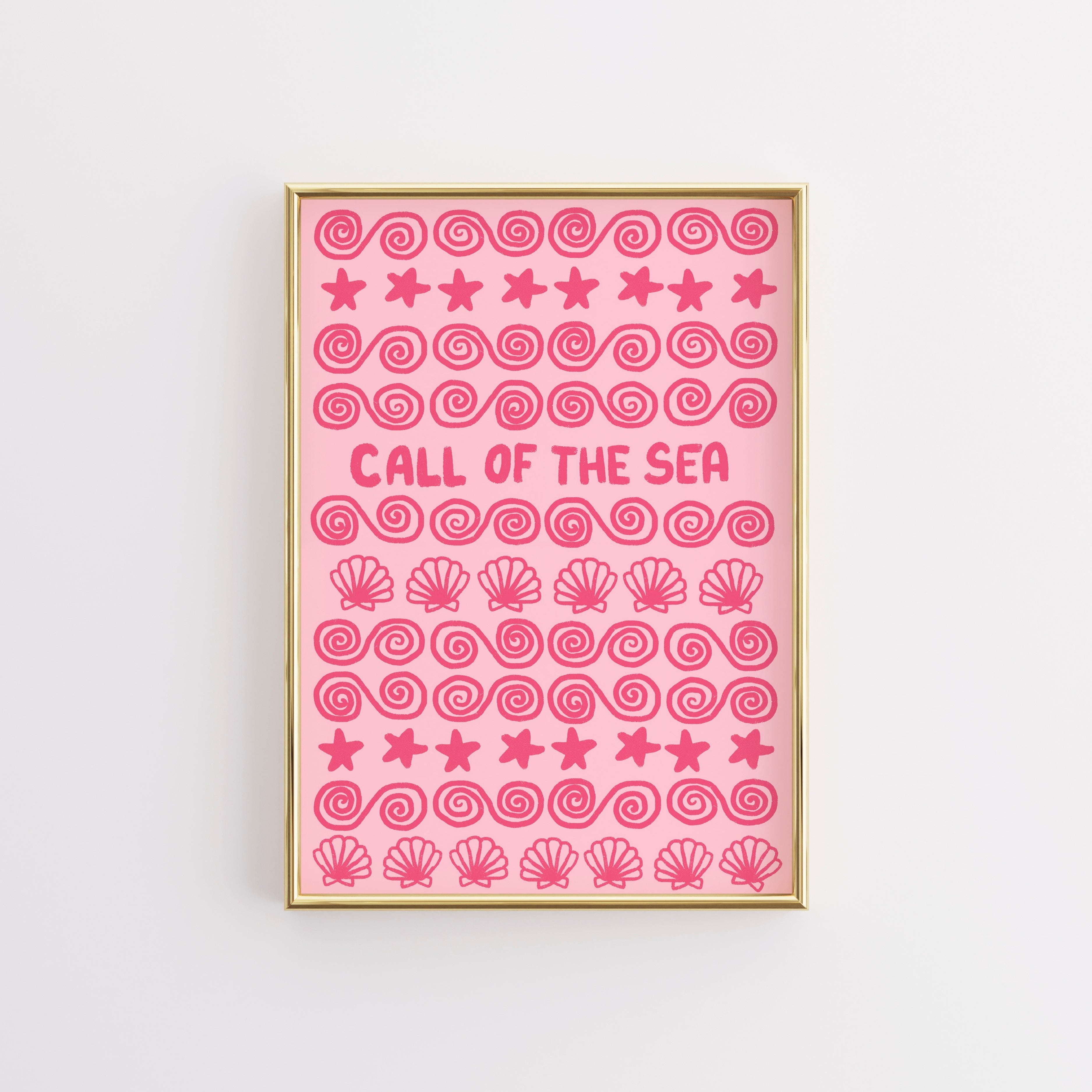 Call of the Sea Wall Art – Pink Nautical Beach Print