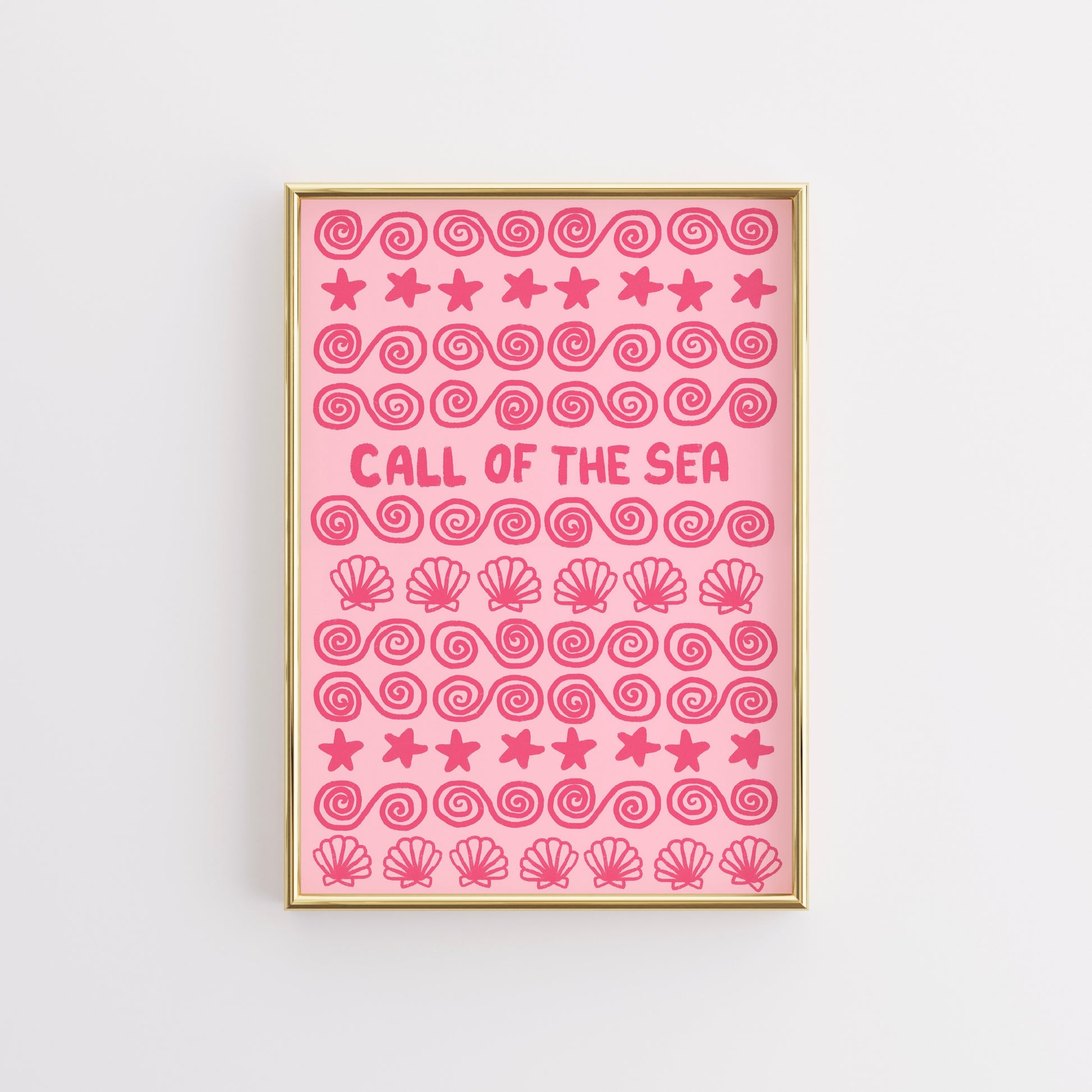 Call of the Sea Wall Art – Pink Nautical Beach Print