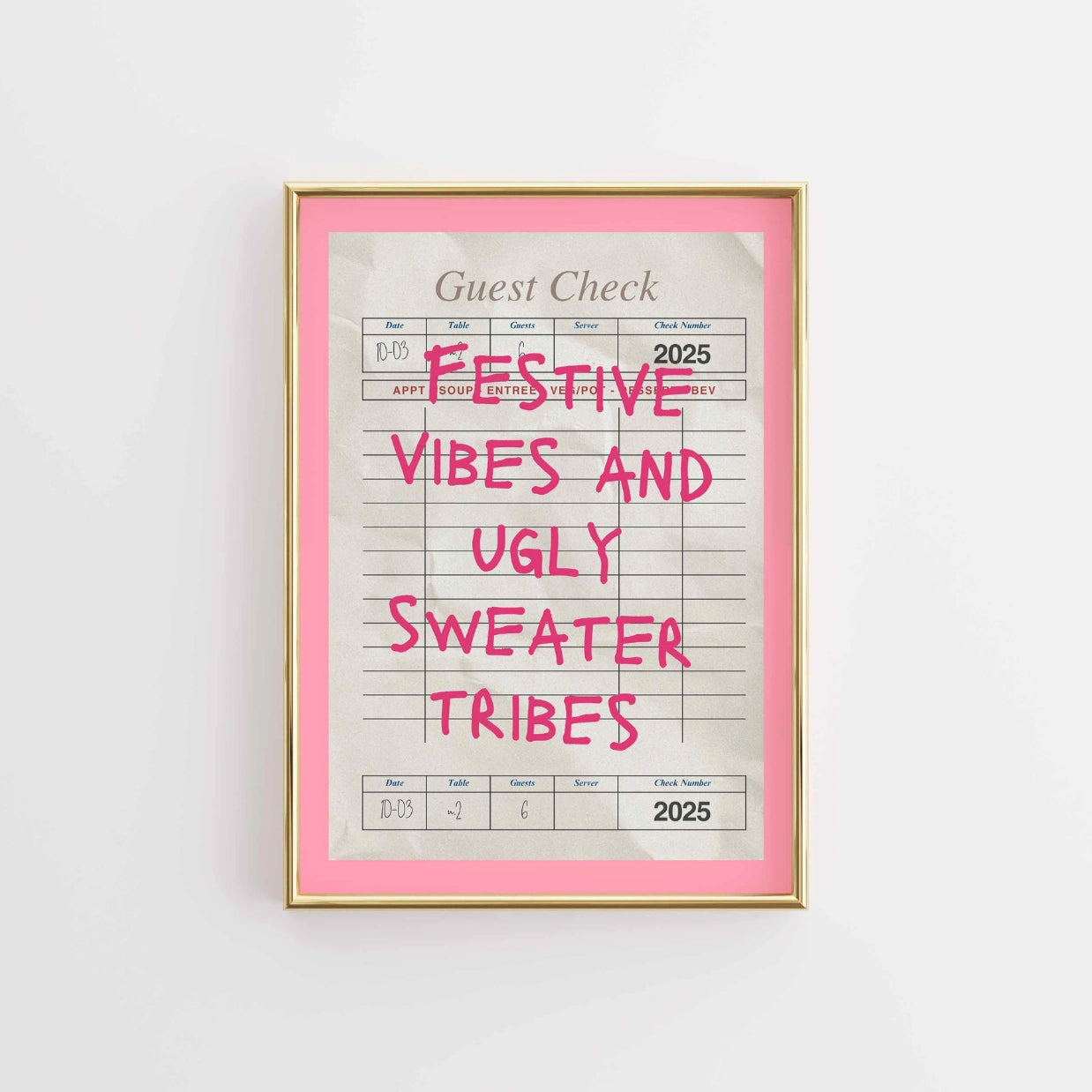 Holiday Guest Check Poster