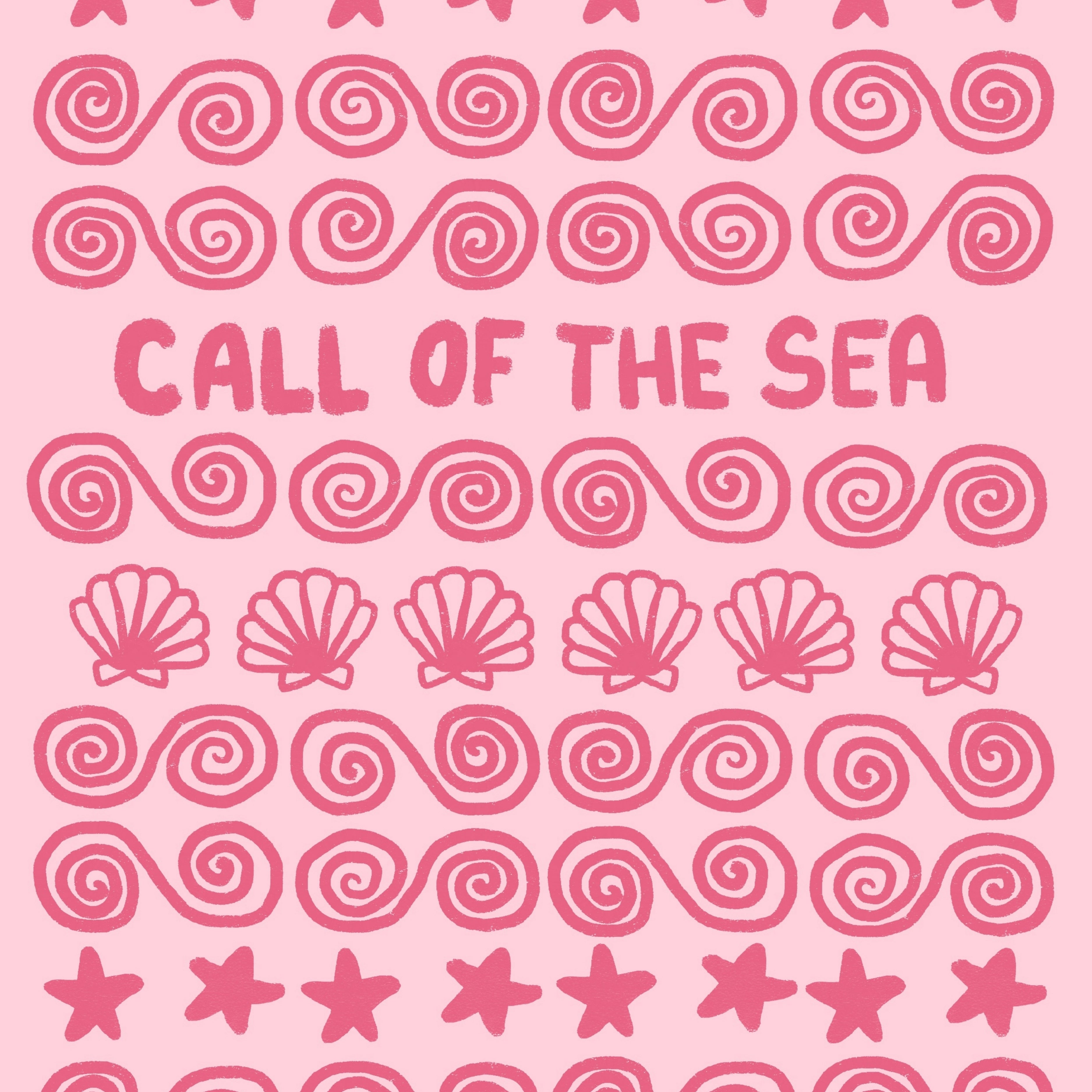 Call of the Sea Wall Art – Pink Nautical Beach Print