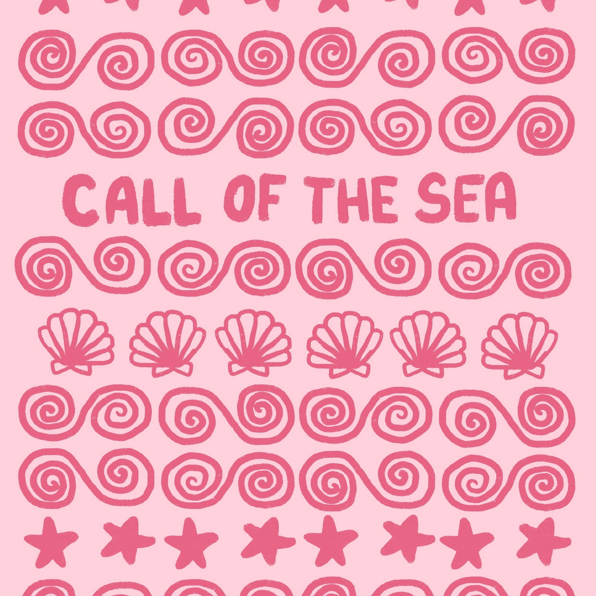 Call of the Sea Wall Art – Pink Nautical Beach Print