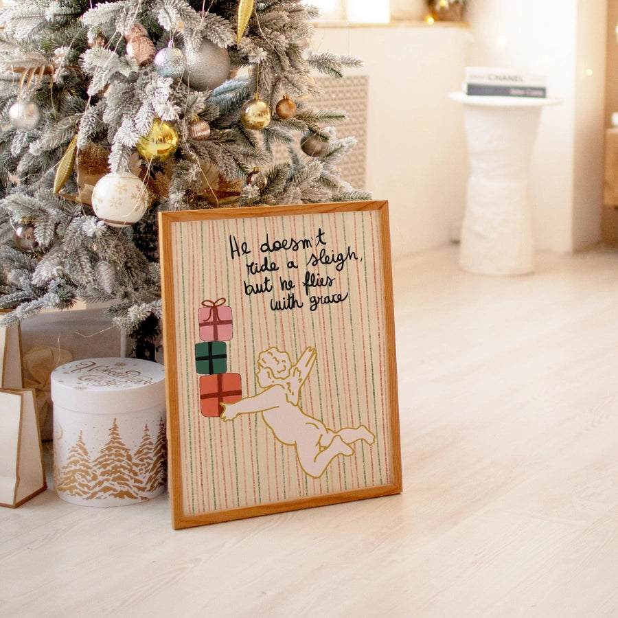 Weihnachtsengel-Wandbild – Anmutiges Weihnachtszitat-Poster