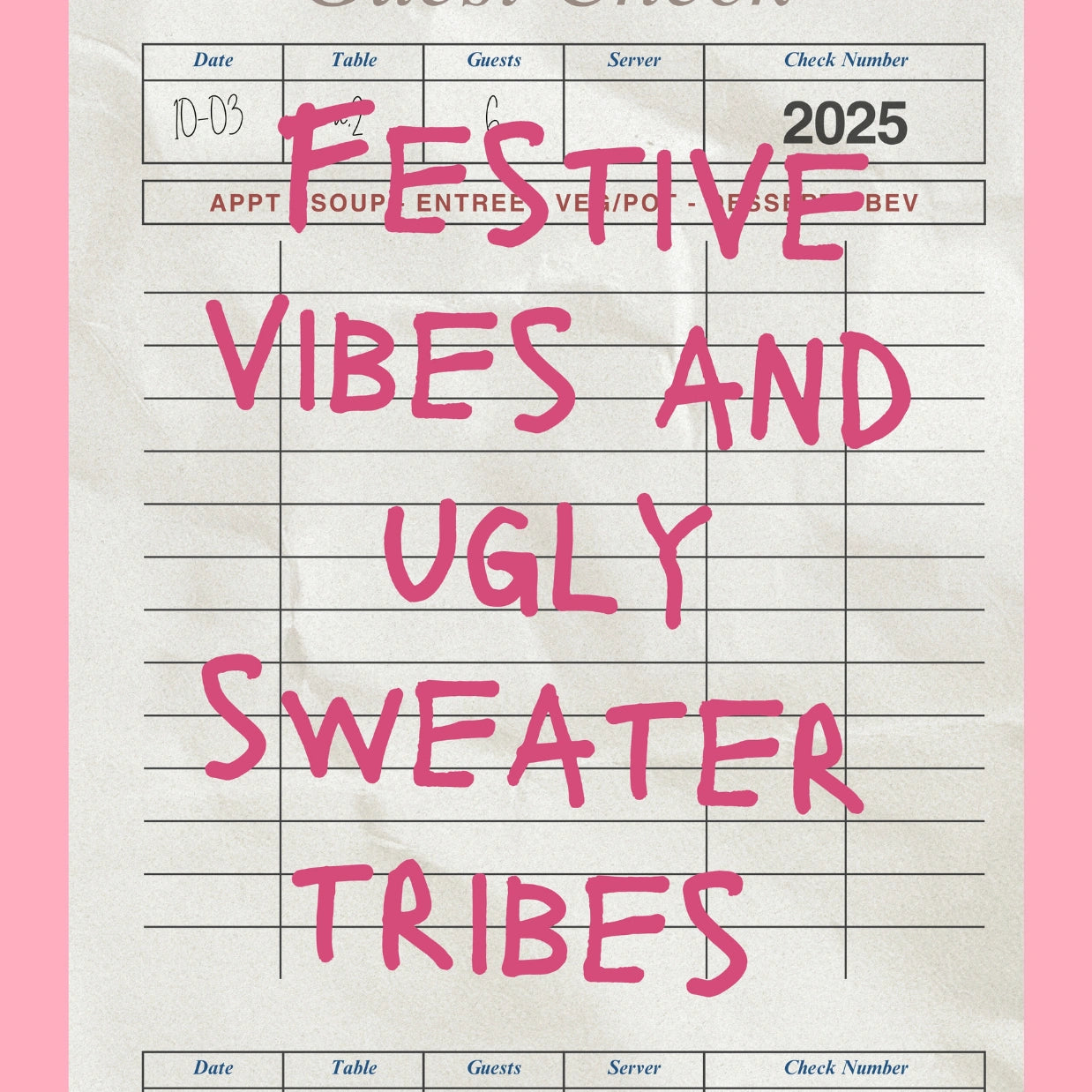 Holiday Guest Check Poster