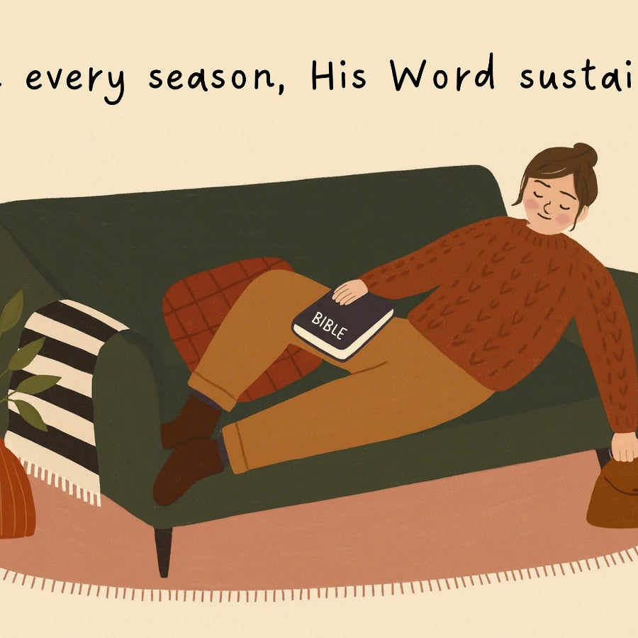 In Every Season His Word Sustains Wall Art - Autumn Christian Print
