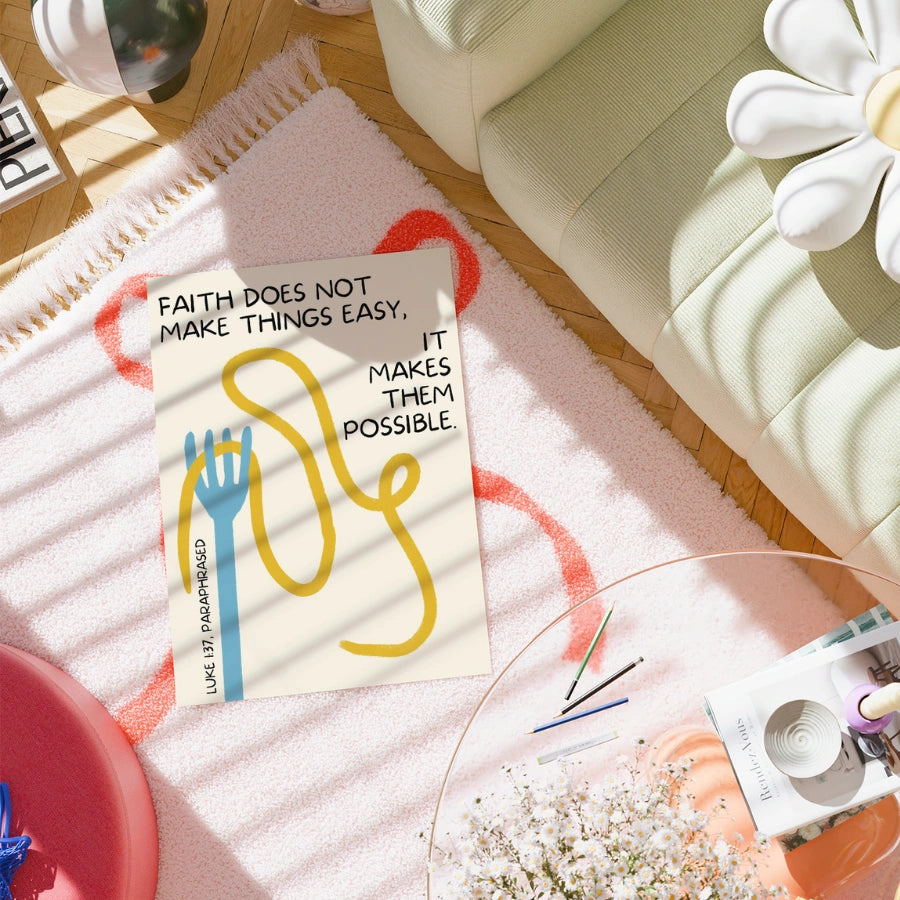 Faith Makes It Possible Christian Wall Art – Luke 1:37 Paraphrased Print