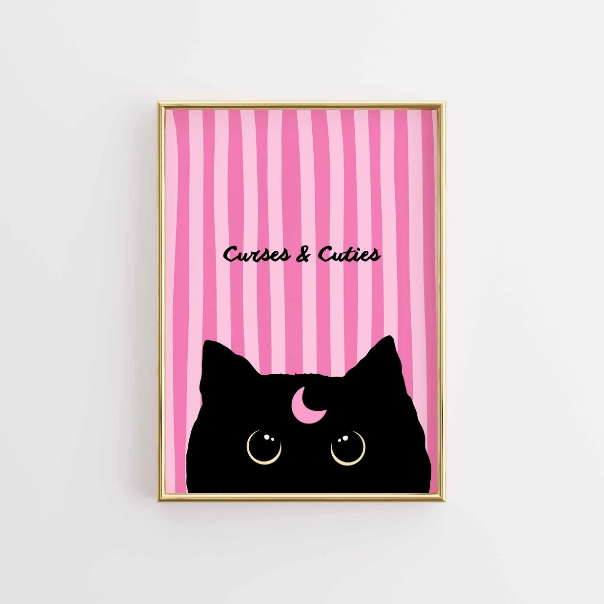 Curses and Cuties Cat  – Halloween Print
