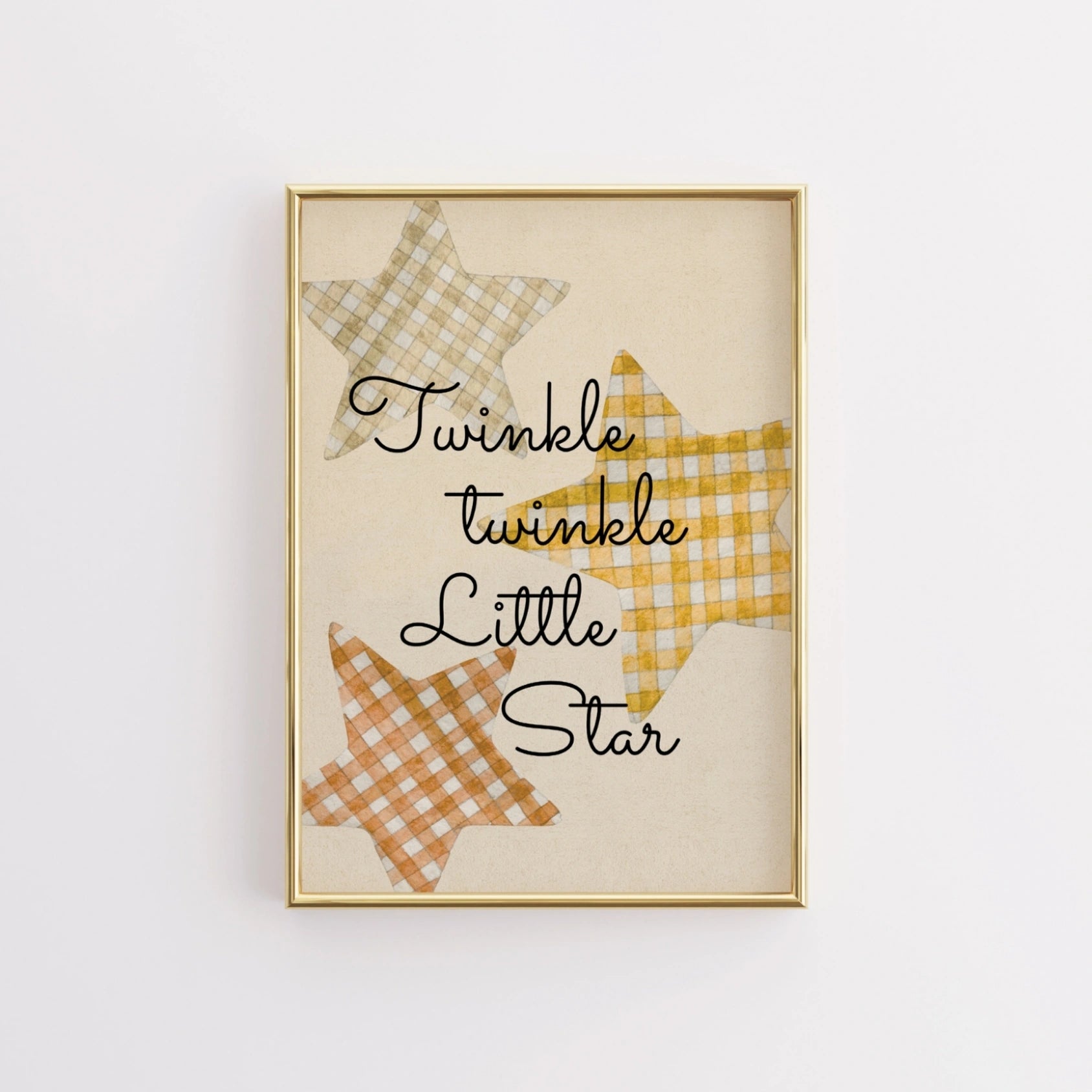 Vintage Gingham Star Wall Art