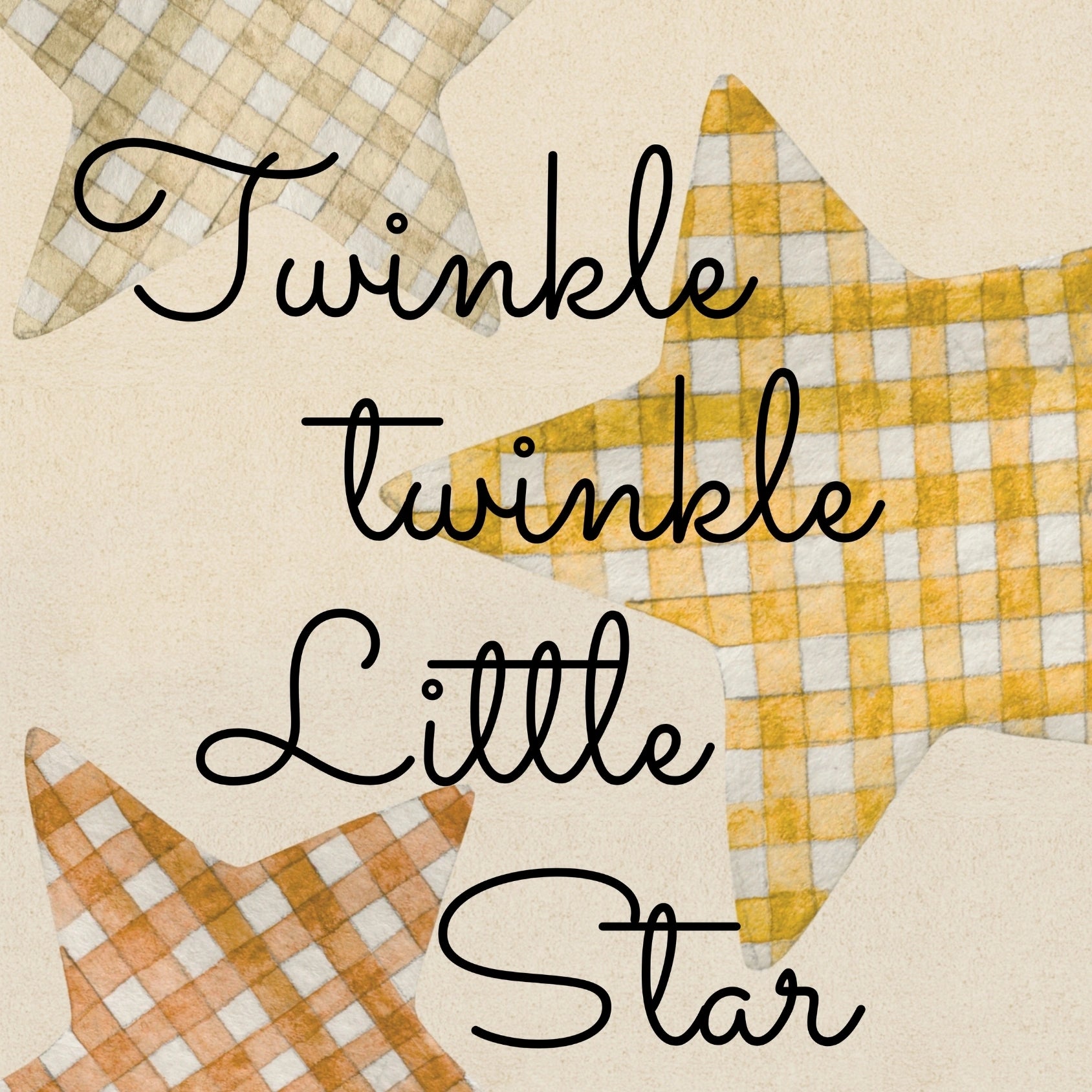 Vintage Gingham Star Wall Art