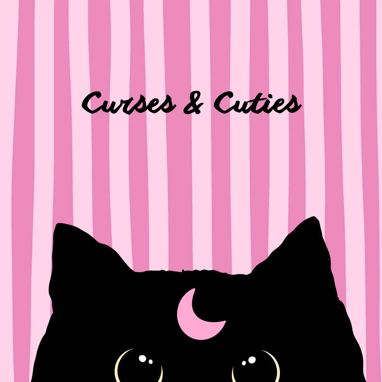 Curses and Cuties Cat  – Halloween Print