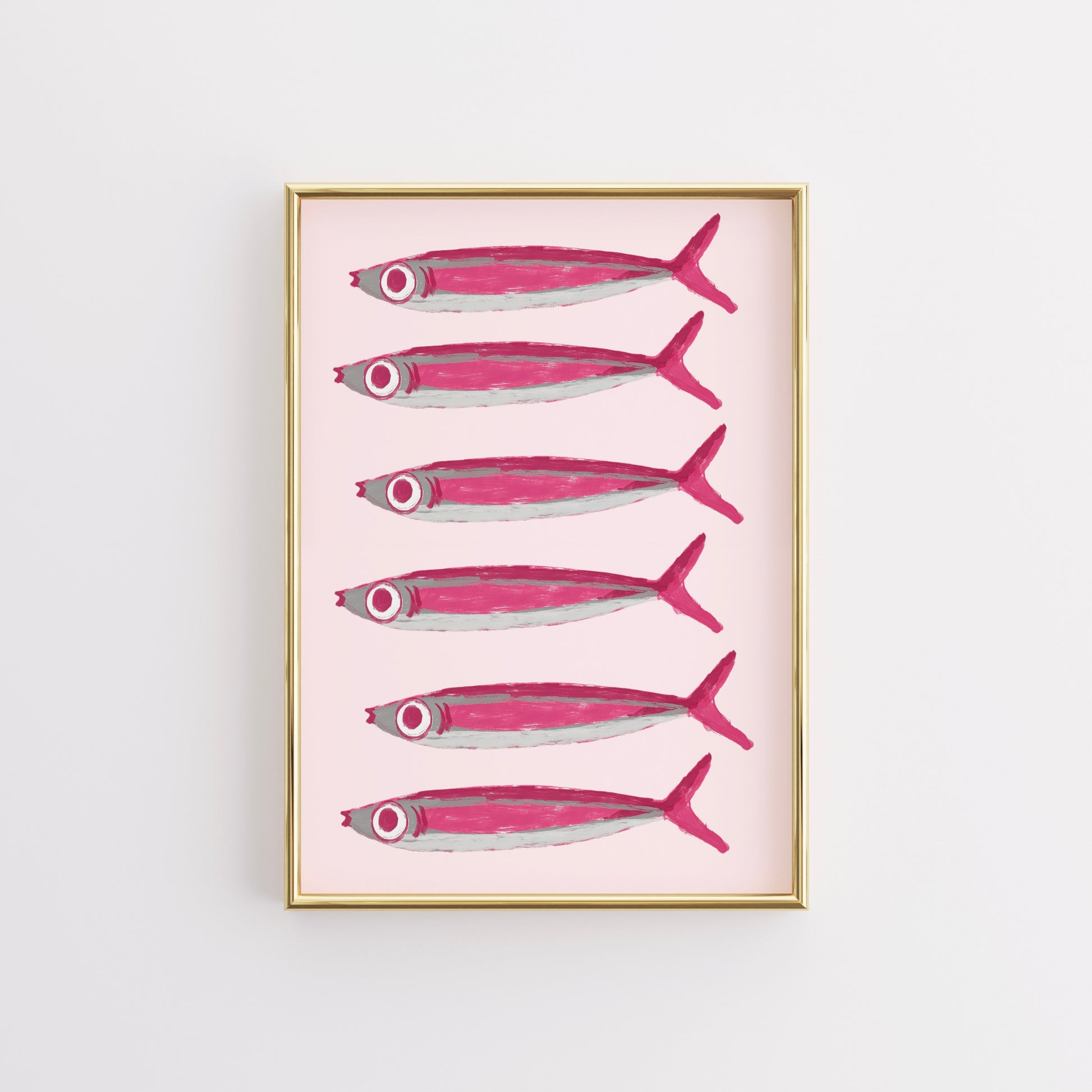 Pink Fish Wall Art – Coastal Kitchen Decor