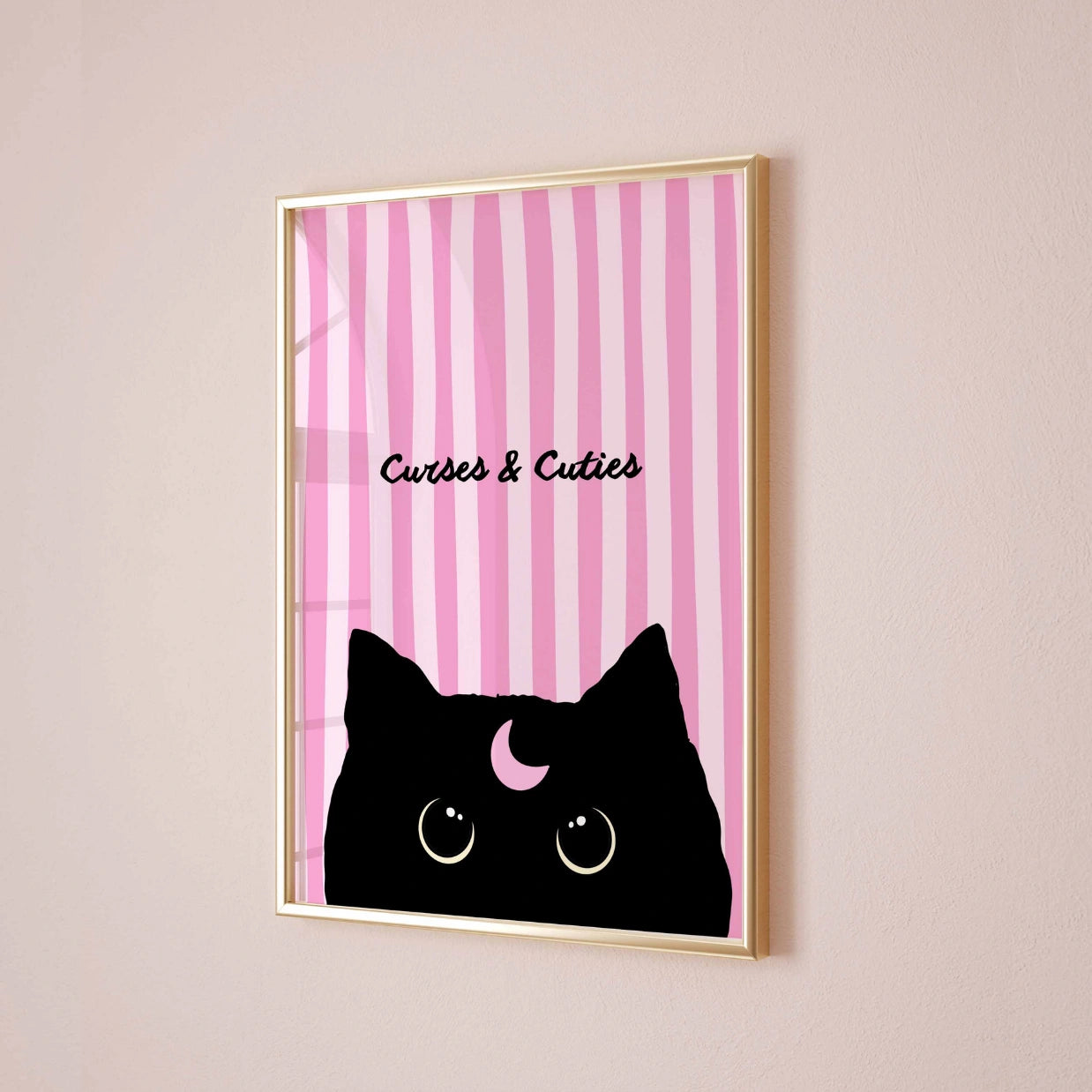 Curses and Cuties Cat  – Halloween Print