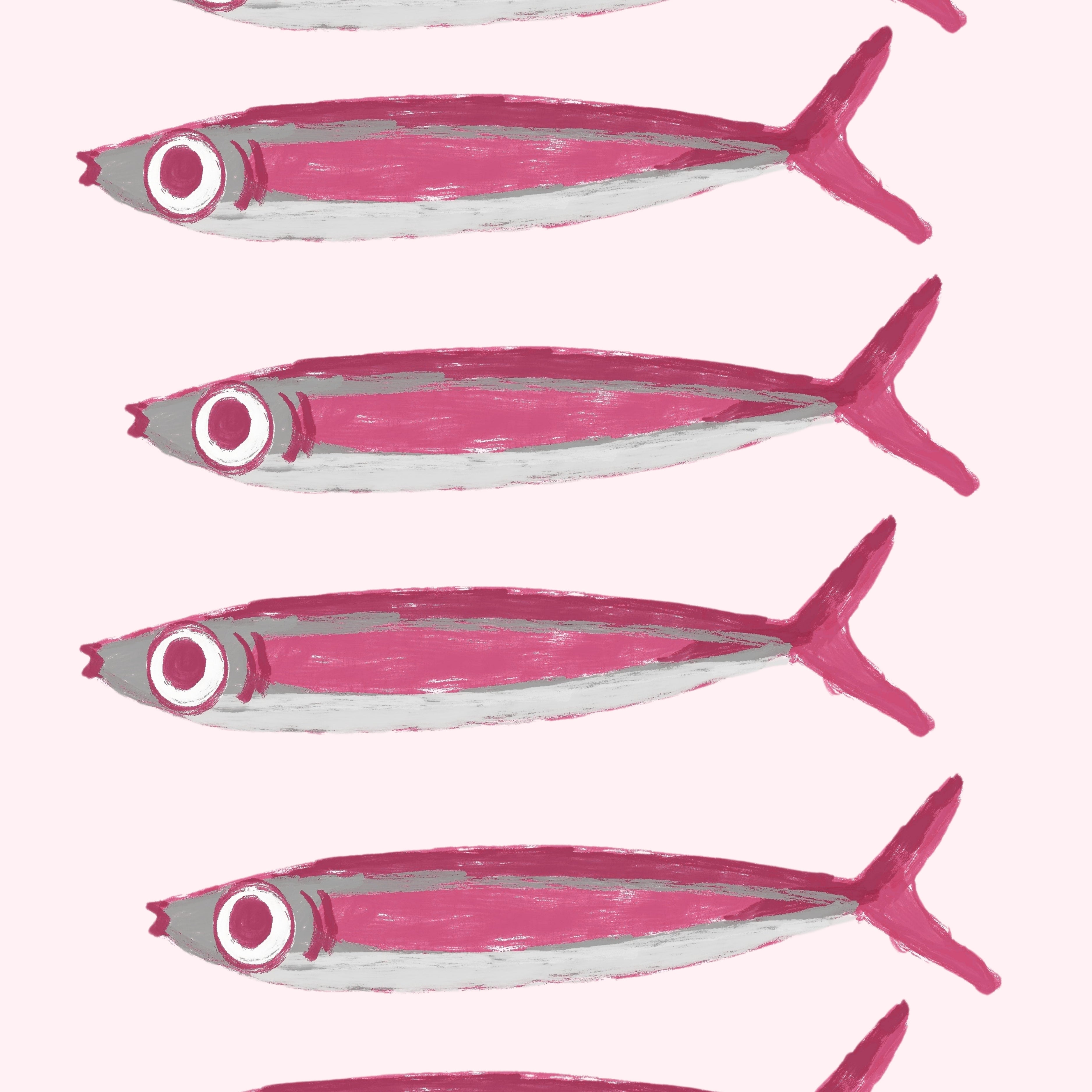 Pink Fish Wall Art – Coastal Kitchen Decor