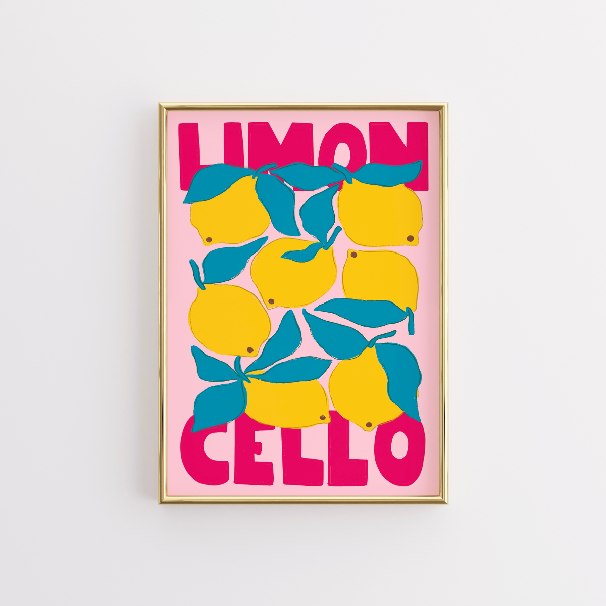 Limoncello Wall Art Print - Italian Lemon Kitchen Decor