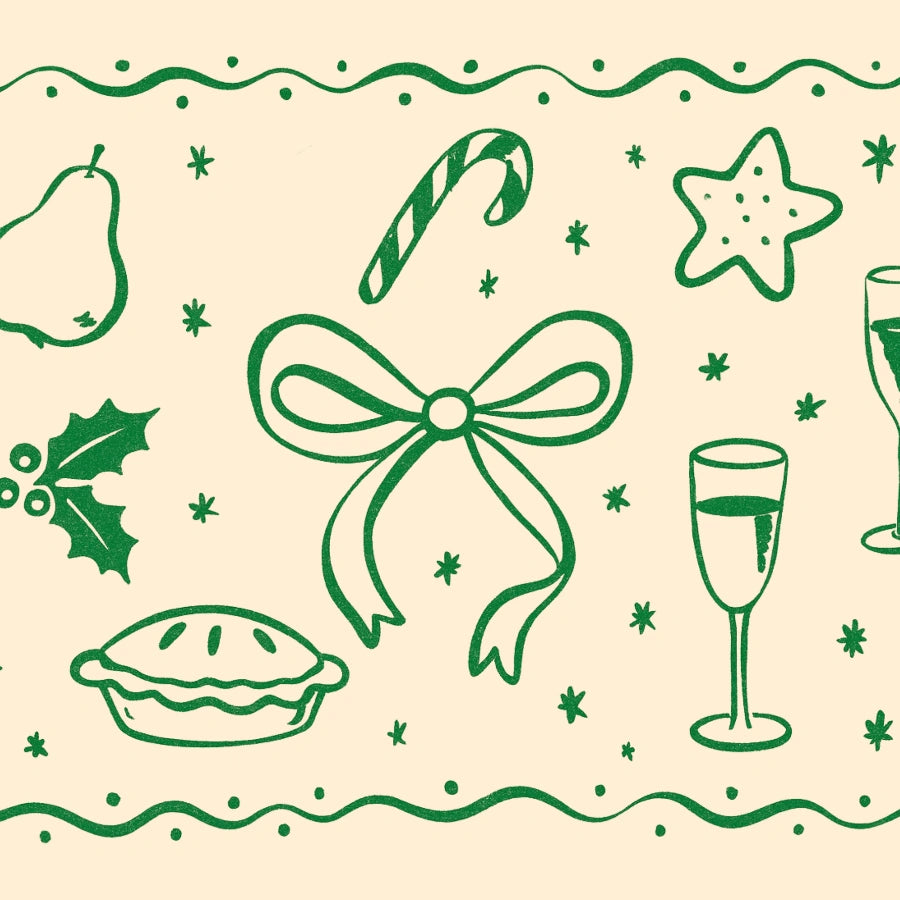 Christmas Icons Wall Art - Festive Holiday Decor Print