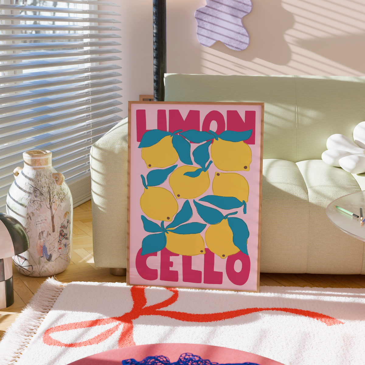 Limoncello Wall Art Print - Italian Lemon Kitchen Decor