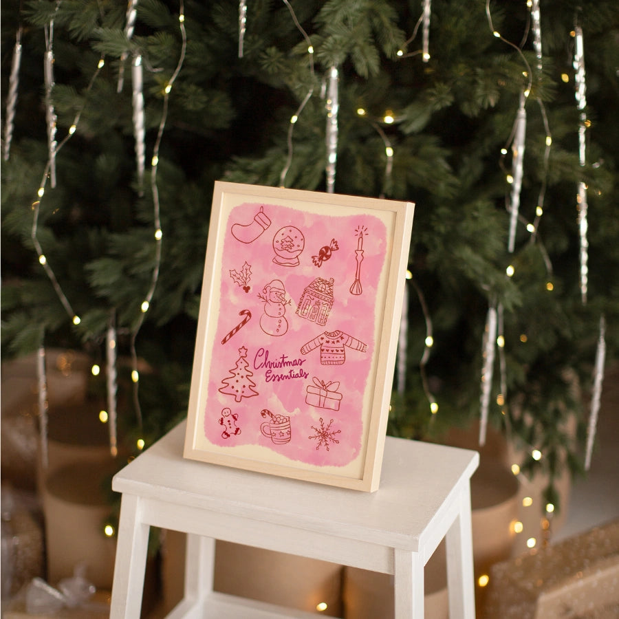 Articoli essenziali per Natale – Poster di Natale preppy