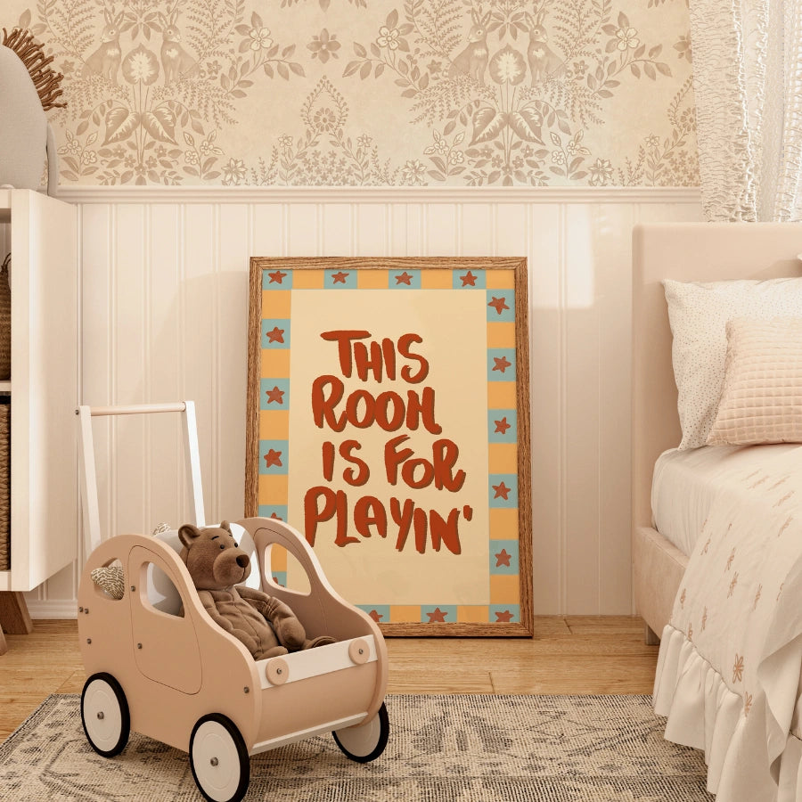 This Room is for Playin' Nursery Print - Playroom Quote Wall Art