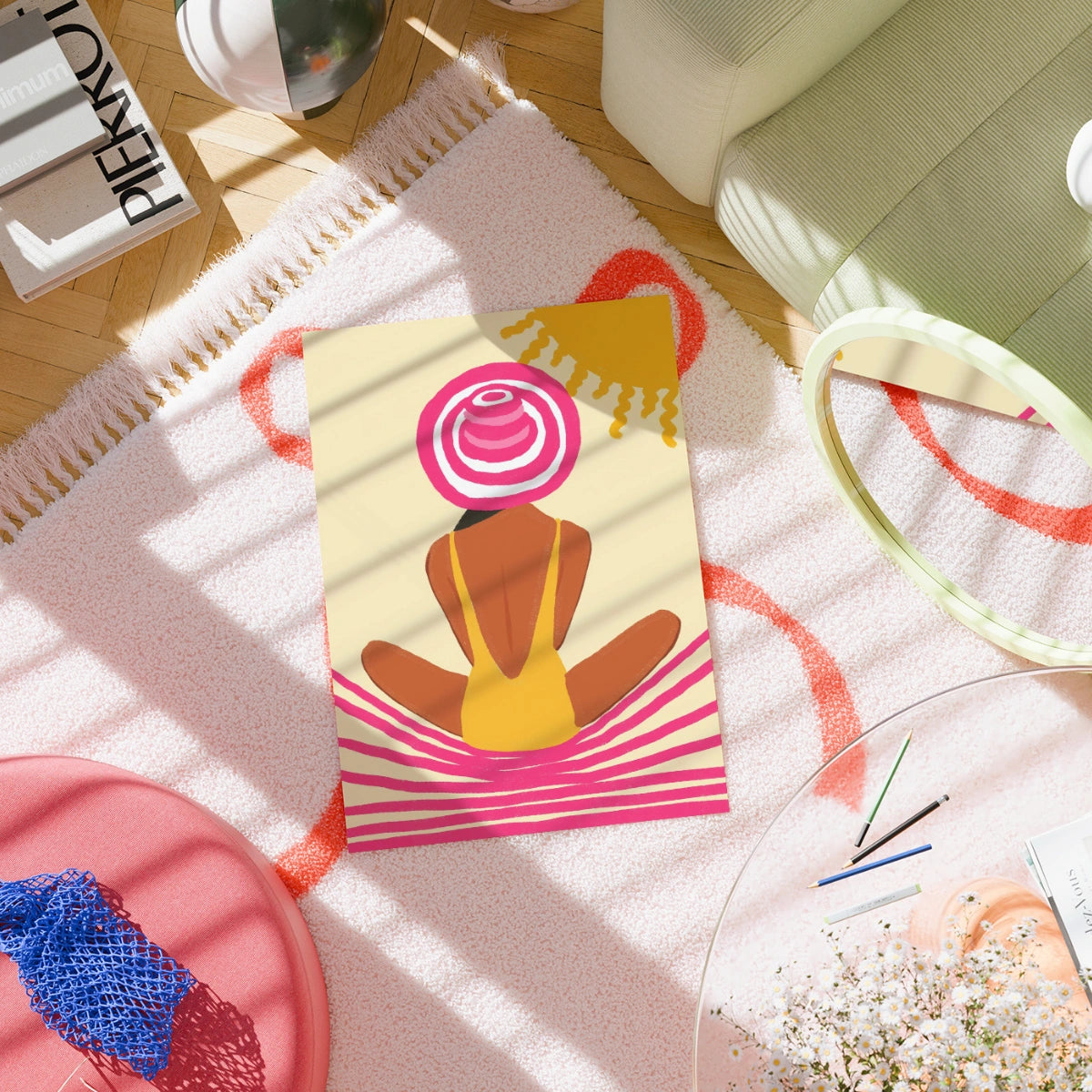 Beach Girl Wall Art - Coastal Summer Print