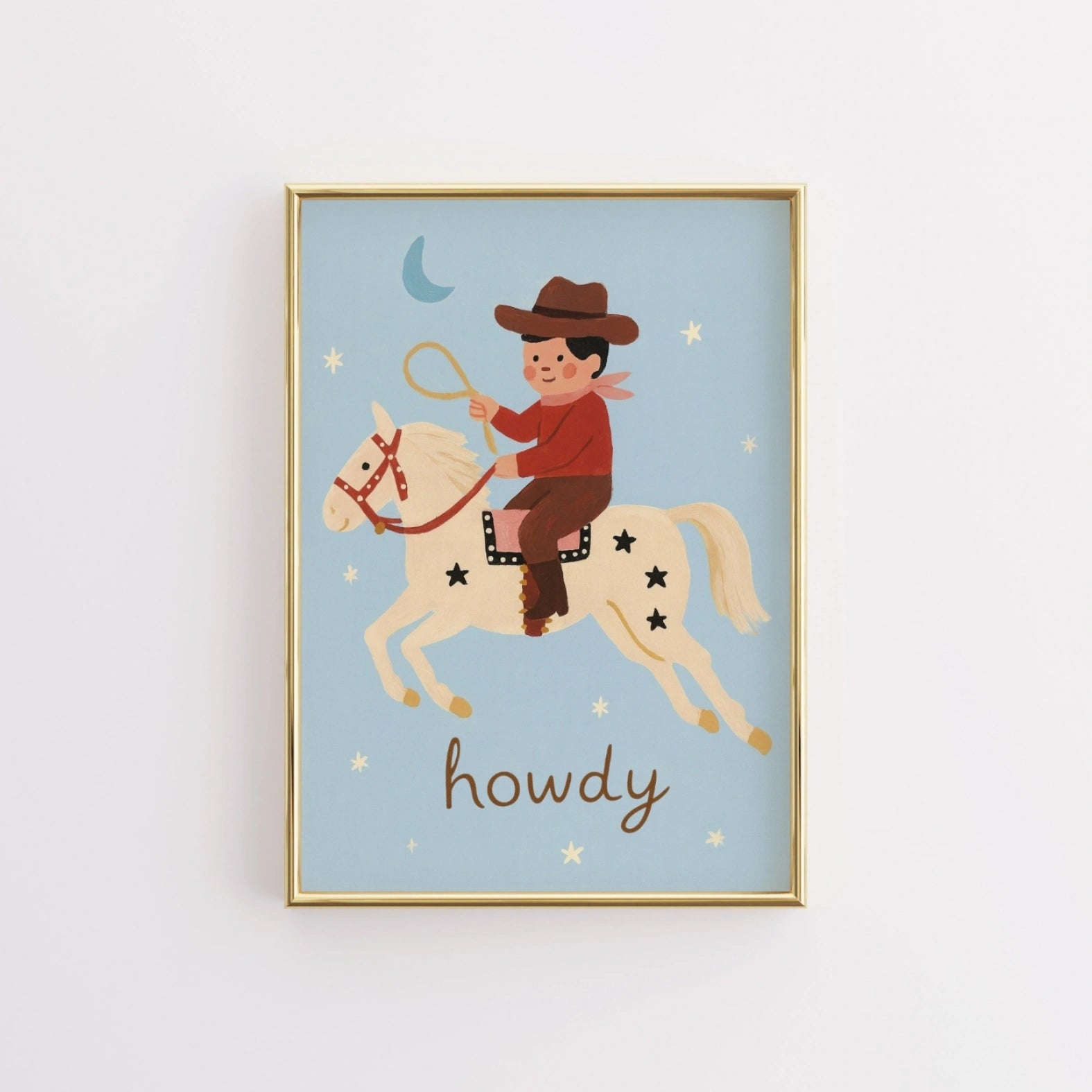 Howdy Cowboy Nursery Print