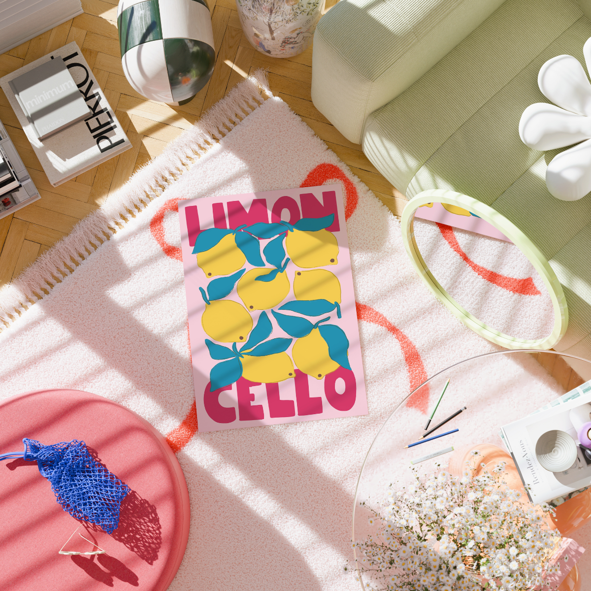 Limoncello Wall Art Print - Italian Lemon Kitchen Decor