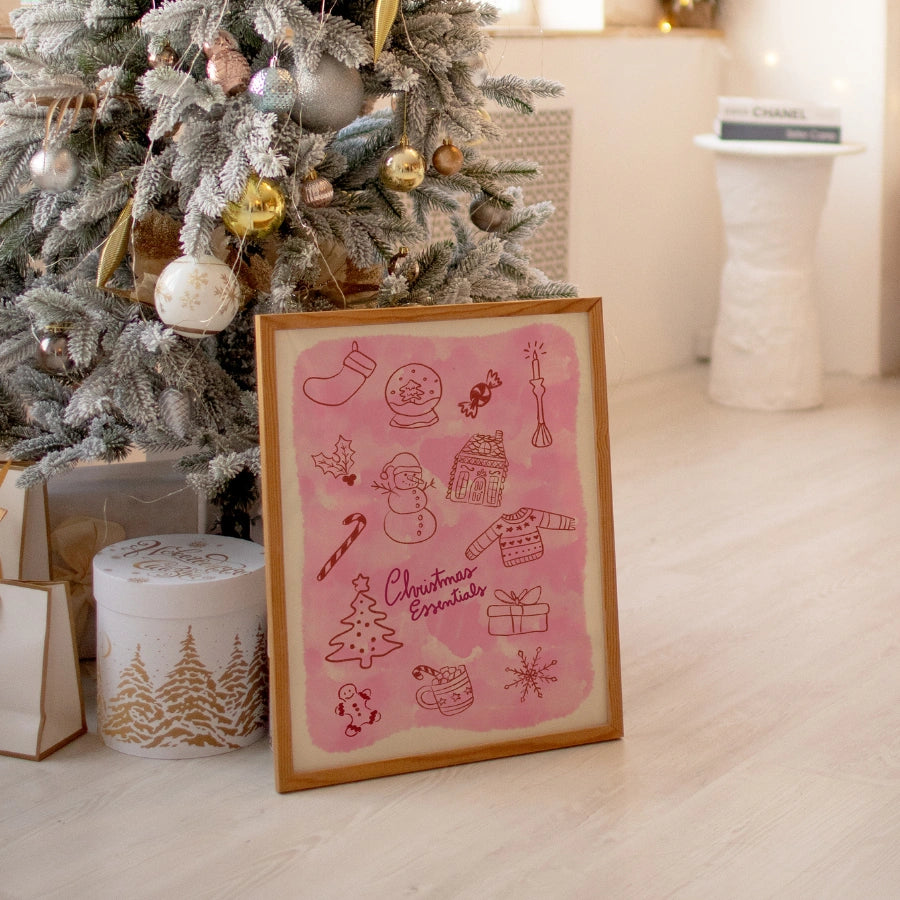 Articoli essenziali per Natale – Poster di Natale preppy