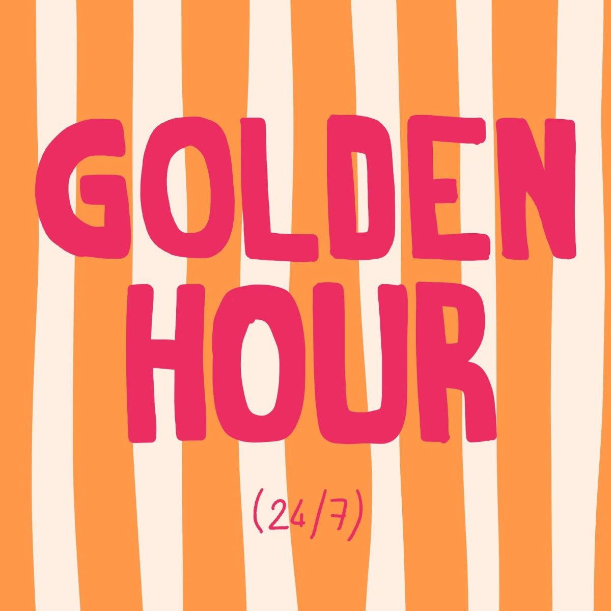 Golden Hour Print – Bold Orange Summer Quote Wall Art