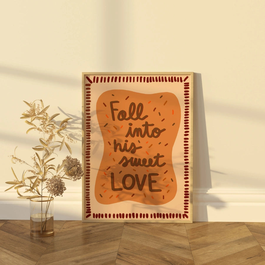 Fall into His Sweet Love Wall Art - Christian Autumn Print