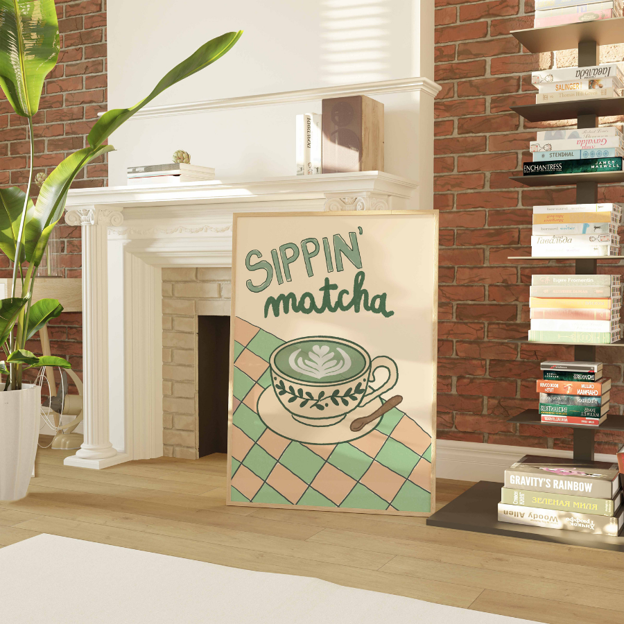 Matcha Wall Art – Decorazione accogliente per la cucina