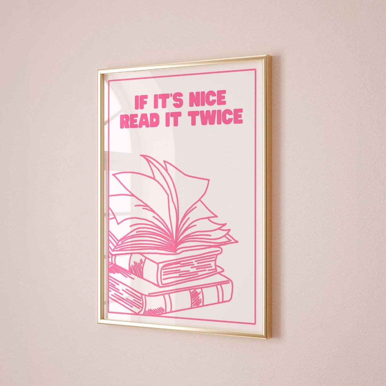 Read It Twice – Bookish Pink Print