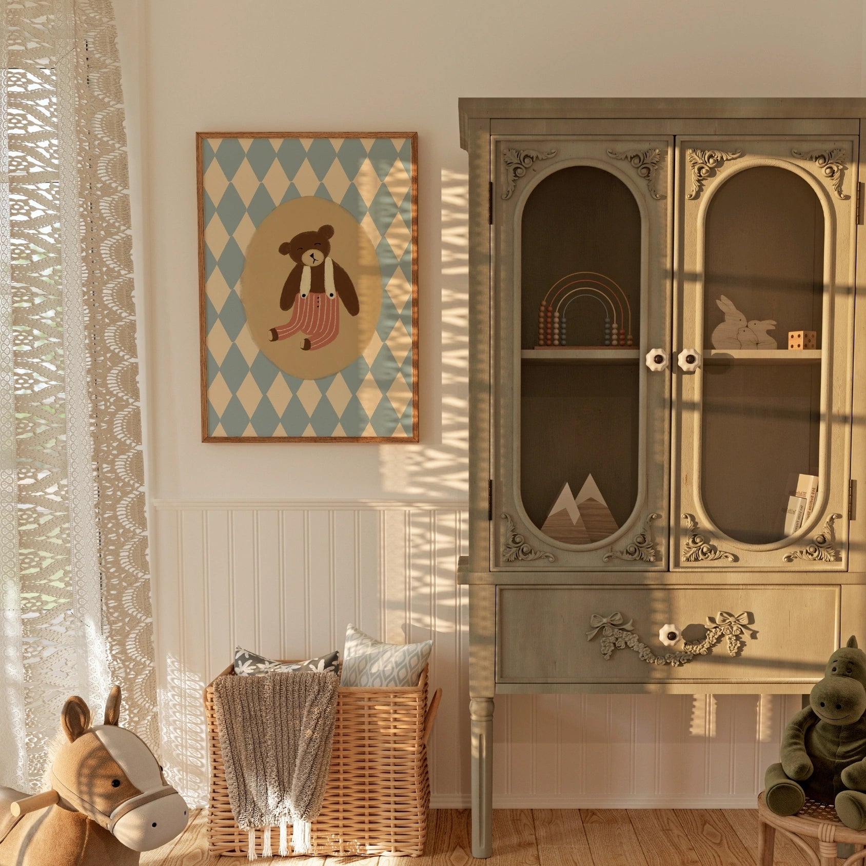 Vintage Teddy Bear Nursery Print