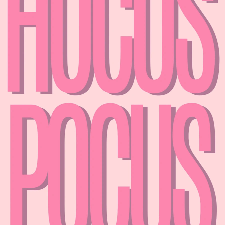 Funny Halloween Typography Print – Pink Hocus Pocus Wall Art