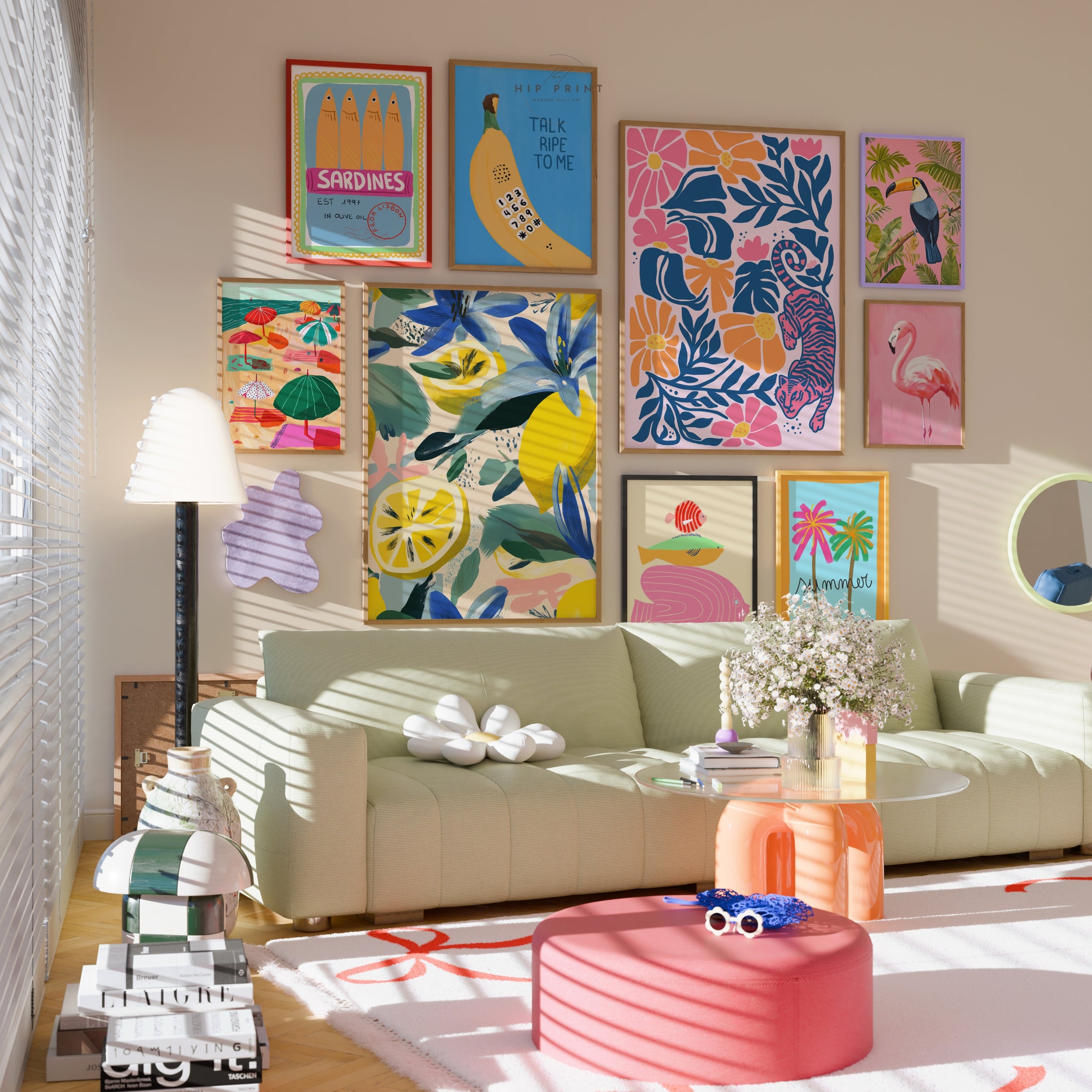 Handmade Maximalist Coastal Decor, over 160 prints