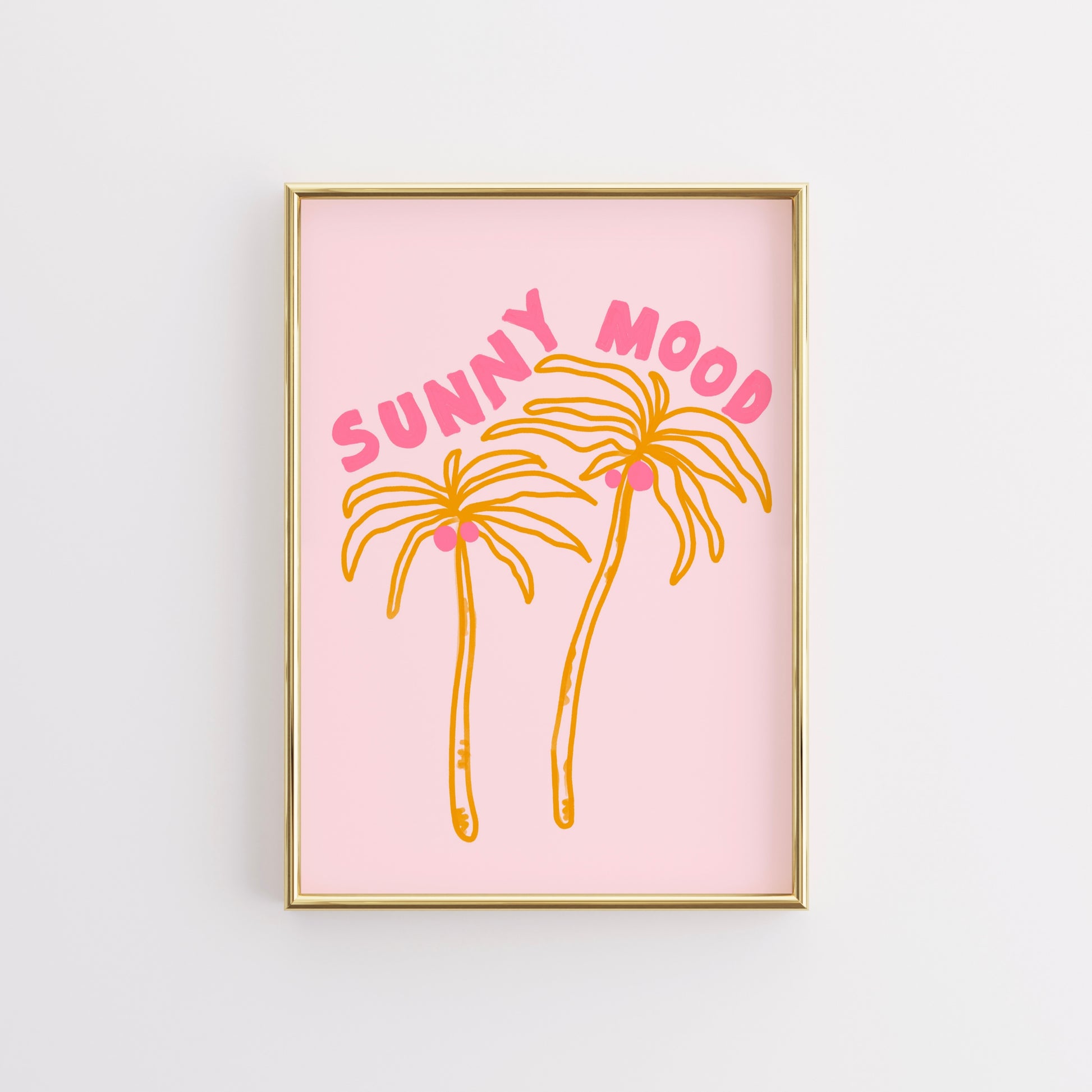 Sunny Mood Palm Tree Wall Art – Tropical Summer Print