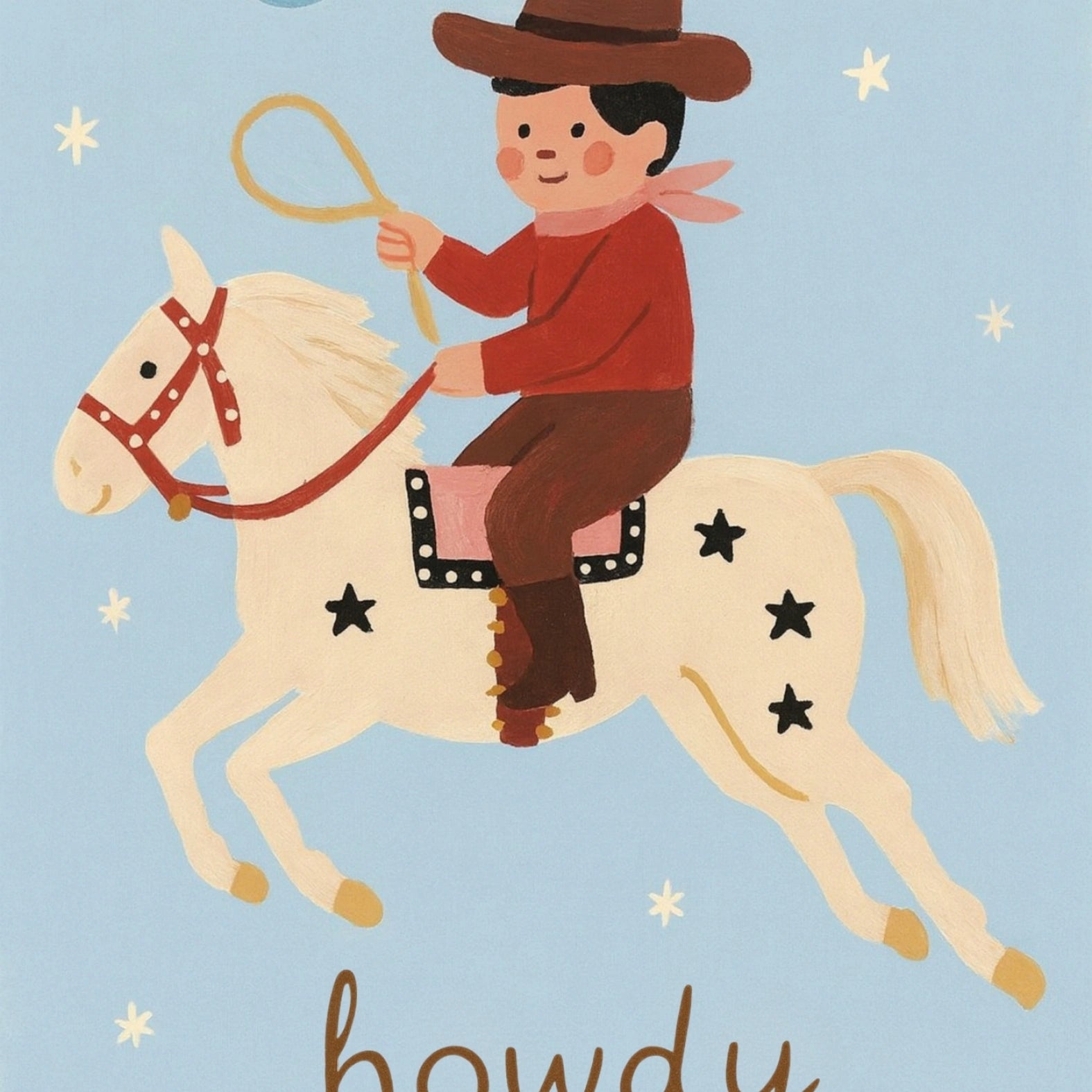 Howdy Cowboy Nursery Print