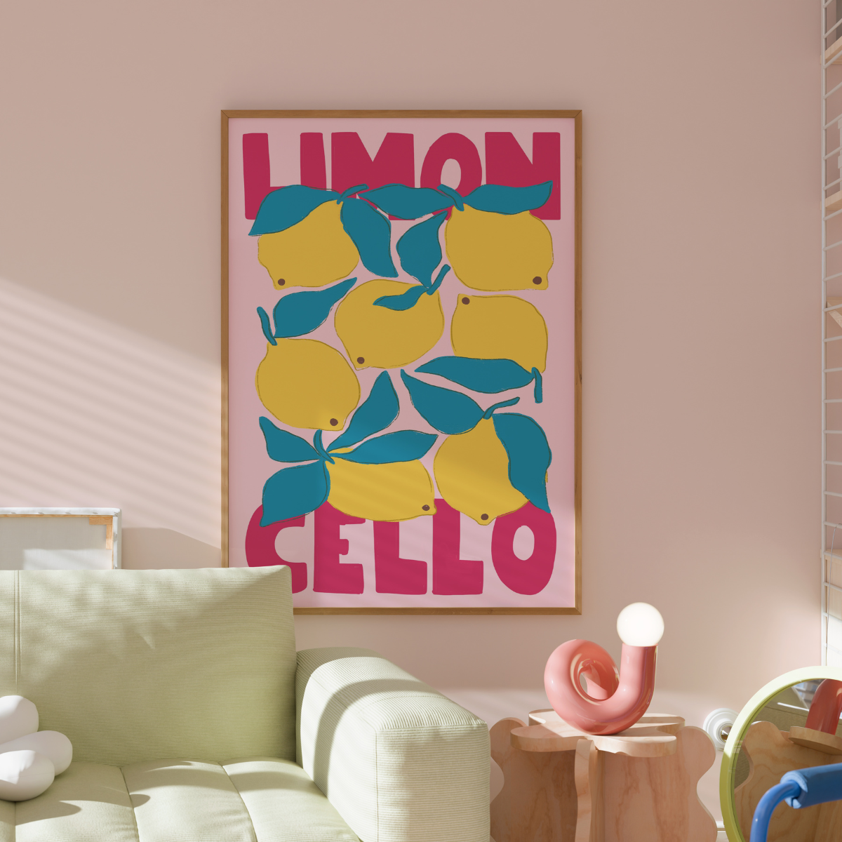 Limoncello Wall Art Print - Italian Lemon Kitchen Decor