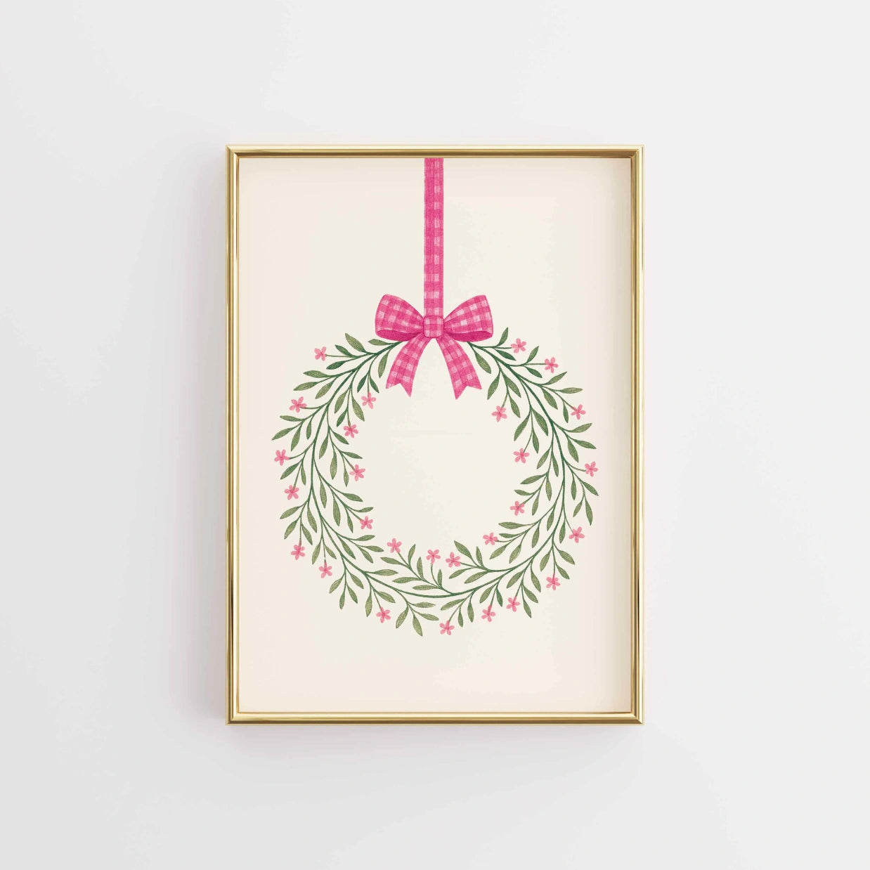 Pink Wreath Xmas Art
