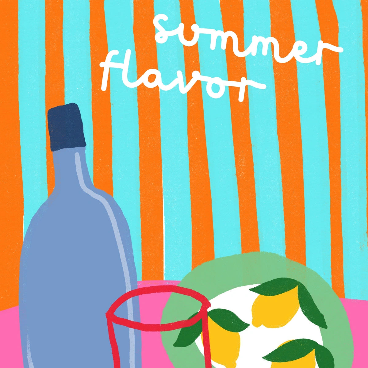 Summer Flavor Wall Art - Retro Mediterranean Print