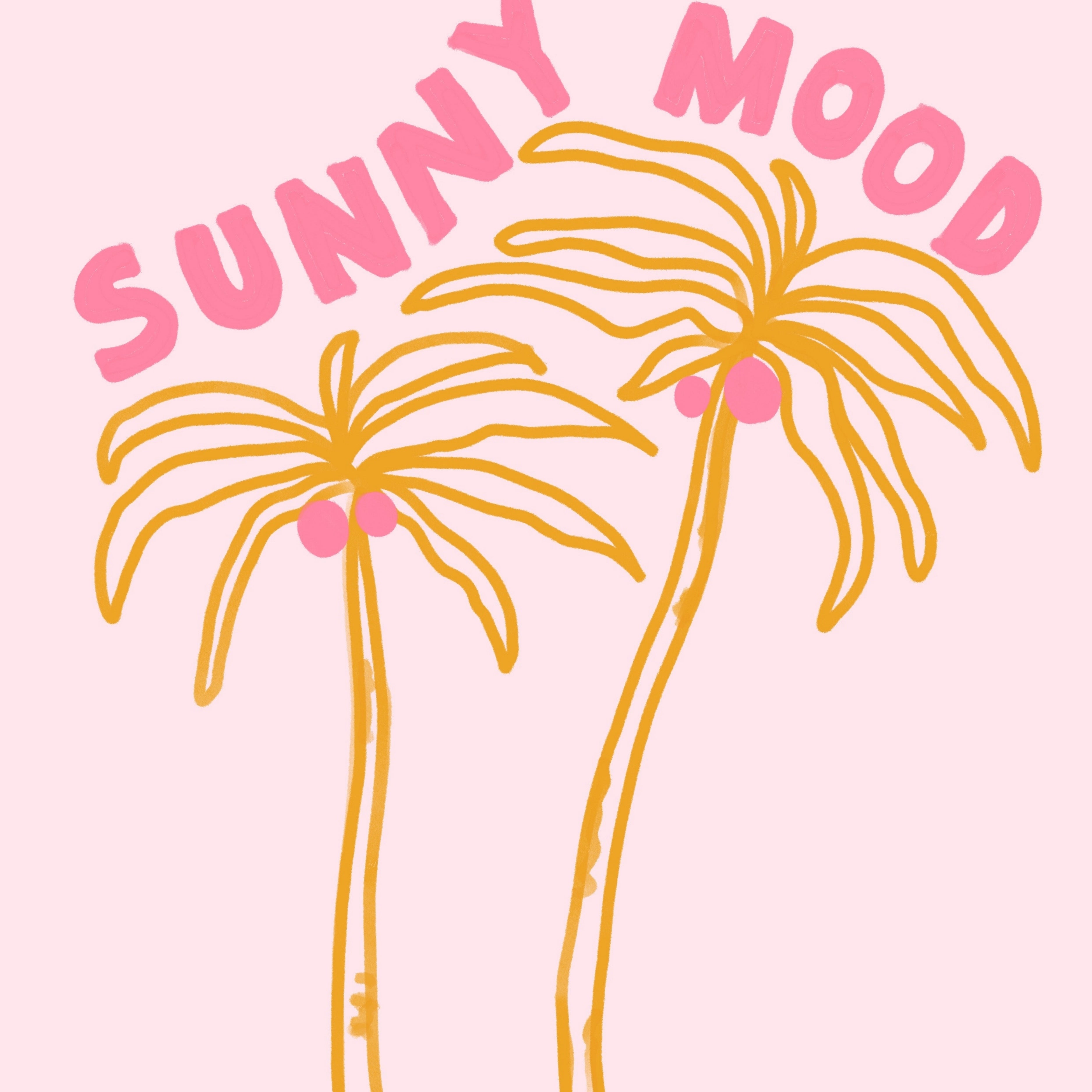 Sunny Mood Palm Tree Wall Art – Tropical Summer Print