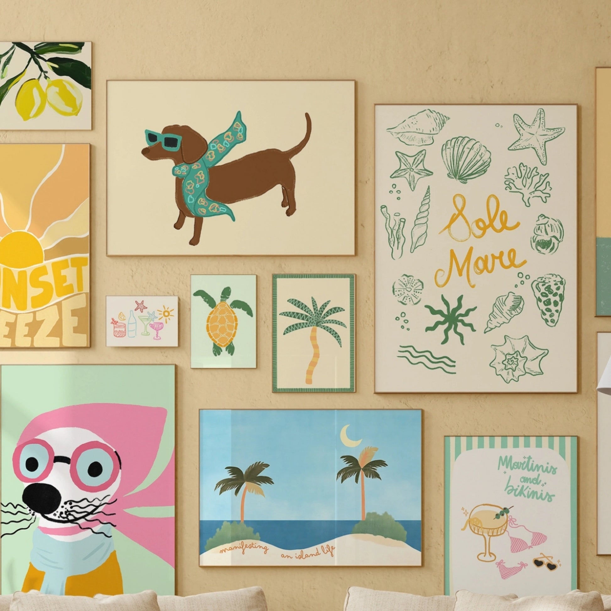 Handmade Pastel Coastal Decor, over 130 prints