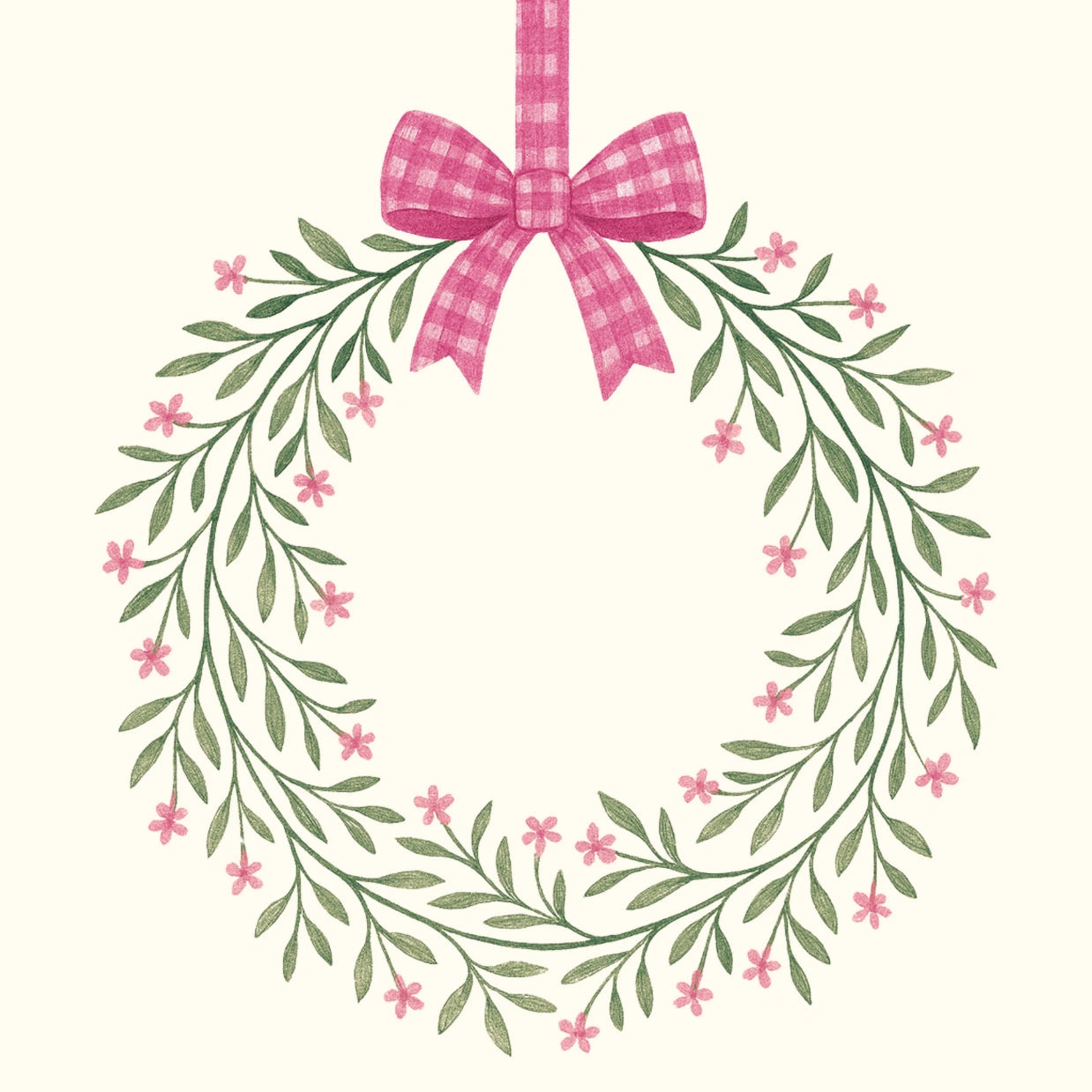 Pink Wreath Xmas Art