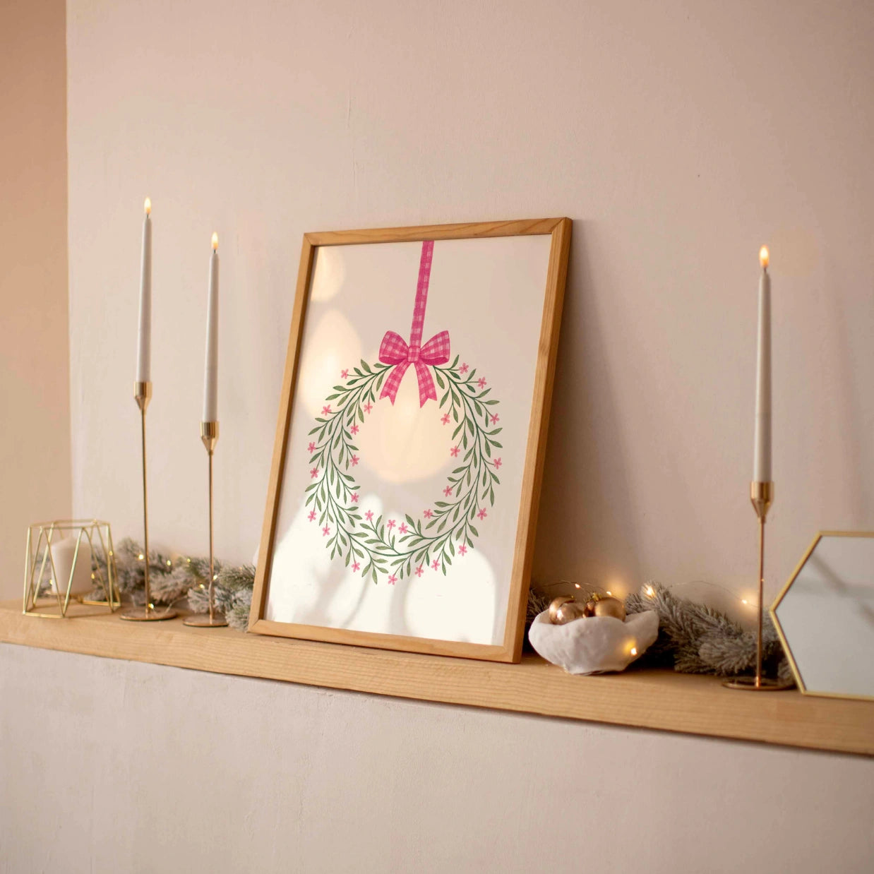 Ghirlanda rosa natalizia