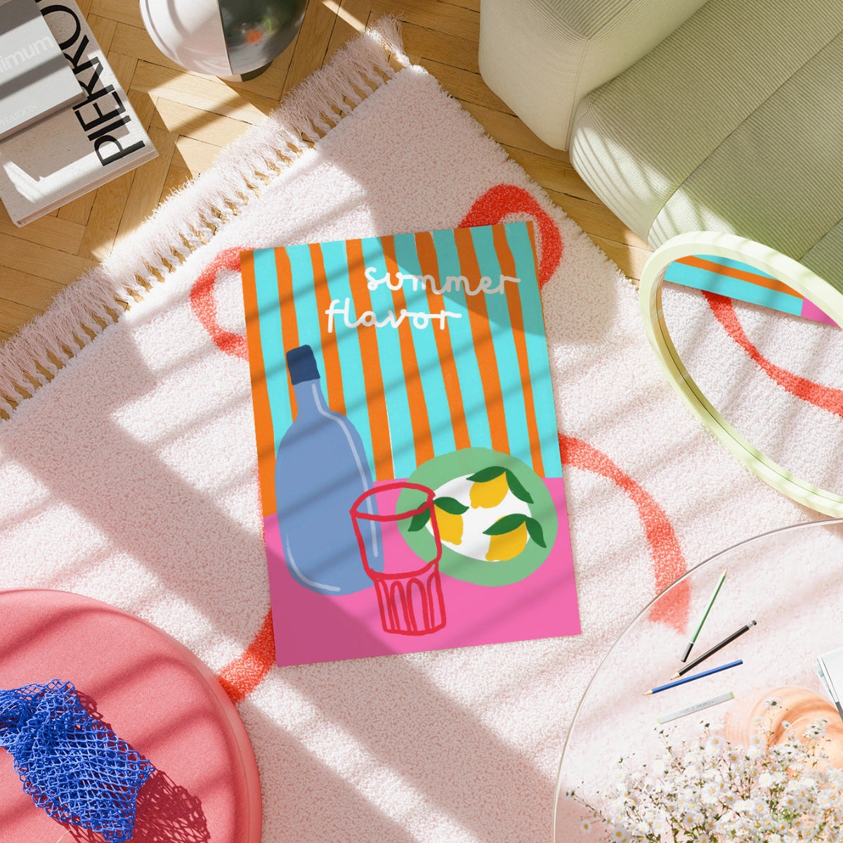 Summer Flavor Wall Art - Retro Mediterranean Print