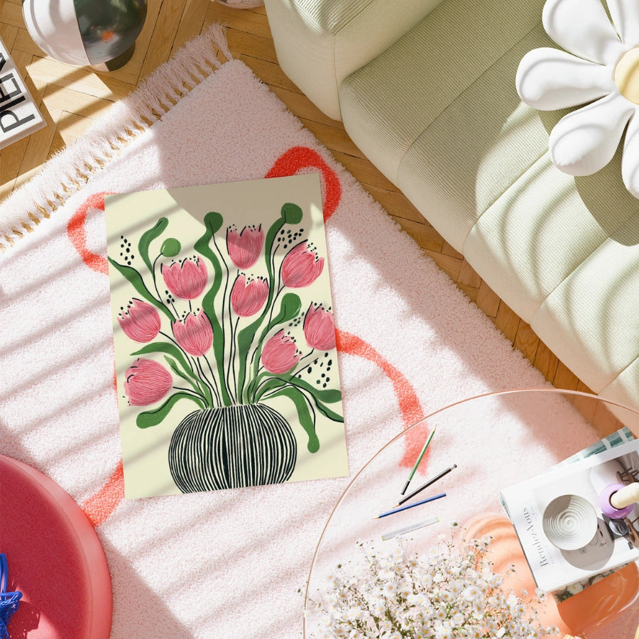 Tulip Flower Wall Art – Pink Floral Printable Poster