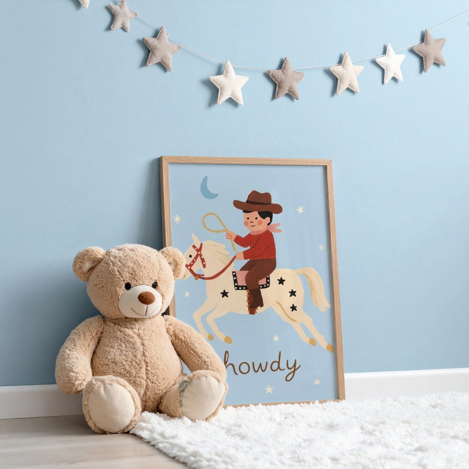 Howdy Cowboy Nursery Print