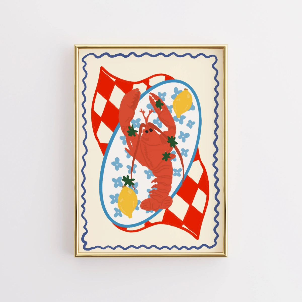 Lobster Wall Art - Retro Seafood Poster