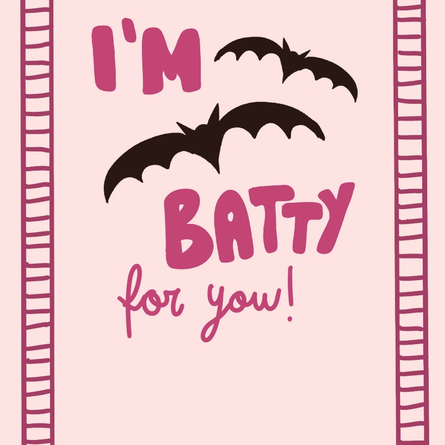 Batty Love Halloween Print – Pink Spooky Wall Art