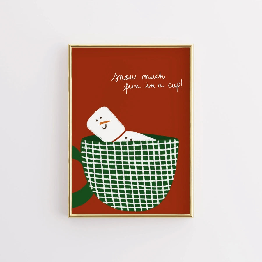 Snow Much Fun Wall Art – Funny Christmas Mug Print