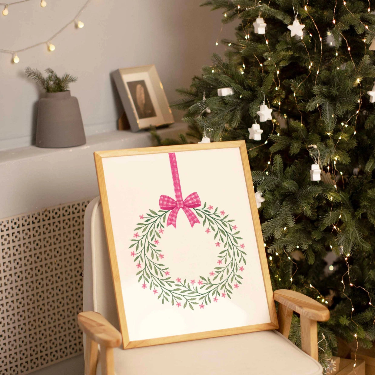 Ghirlanda rosa natalizia