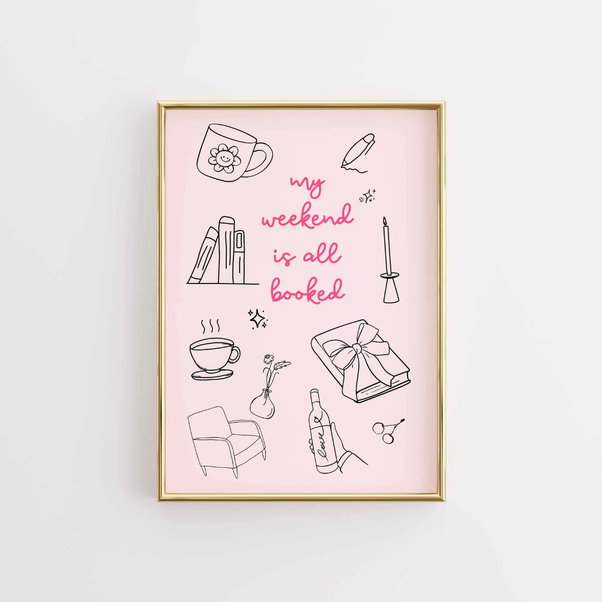 Weekend Booked - Bookish Pink Print